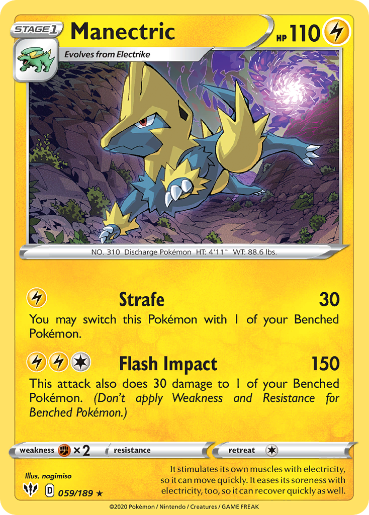 Manectric (059/189) [Sword & Shield: Darkness Ablaze] | Dumpster Cat Games