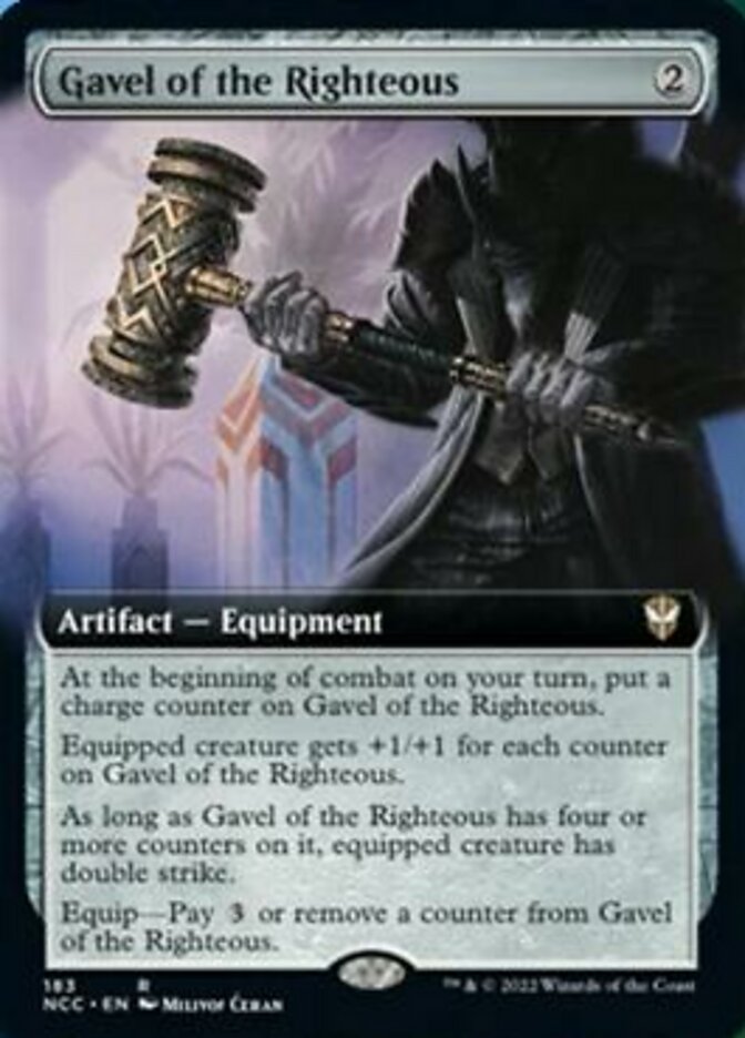 Gavel of the Righteous (Extended Art) [Streets of New Capenna Commander] | Dumpster Cat Games