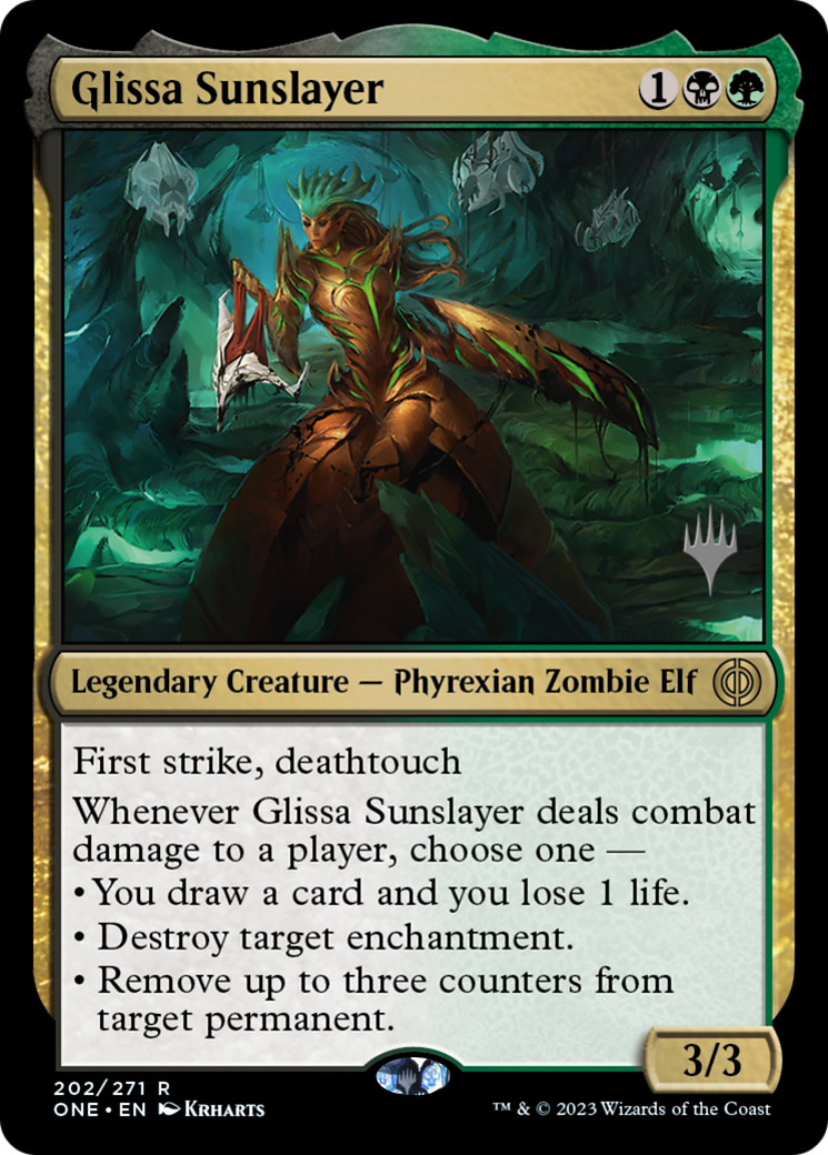 Glissa Sunslayer (Promo Pack) [Phyrexia: All Will Be One Promos] | Dumpster Cat Games