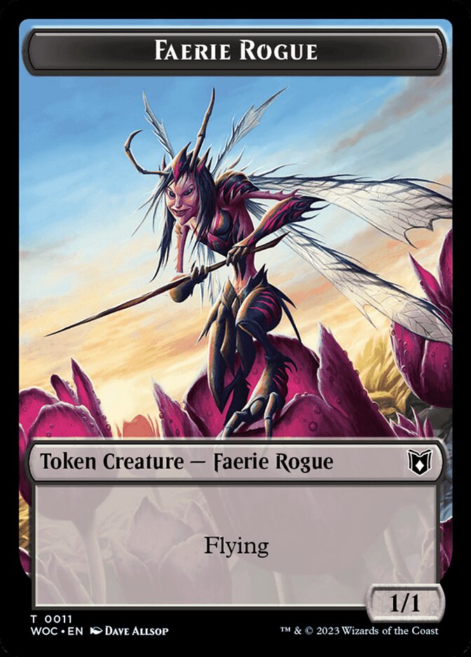 Faerie Rogue // Faerie (0011) Double-Sided Token [Wilds of Eldraine Commander Tokens] | Dumpster Cat Games