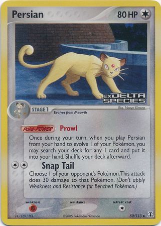 Persian (50/113) (Stamped) [EX: Delta Species] | Dumpster Cat Games