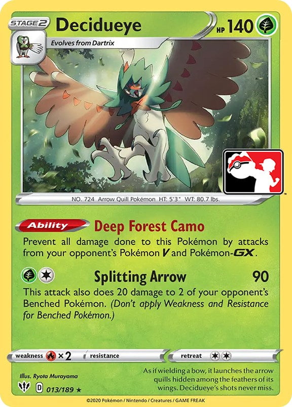 Decidueye (013/189) [Prize Pack Series One] | Dumpster Cat Games