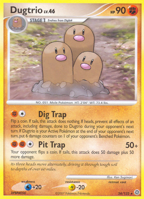 Dugtrio (24/132) [Diamond & Pearl: Secret Wonders] | Dumpster Cat Games