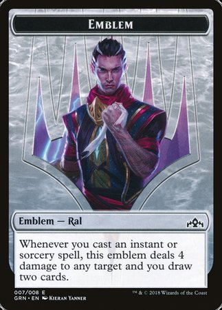 Emblem - Ral, Izzet Viceroy [Guilds of Ravnica Tokens] | Dumpster Cat Games