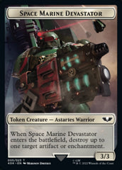 Soldier (002) // Space Marine Devastator Double-sided Token [Universes Beyond: Warhammer 40,000 Tokens] | Dumpster Cat Games