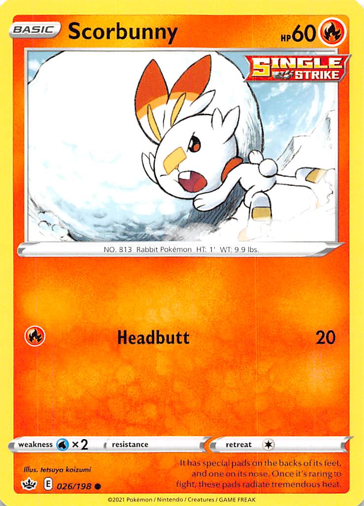 Scorbunny (026/198) [Sword & Shield: Chilling Reign] | Dumpster Cat Games