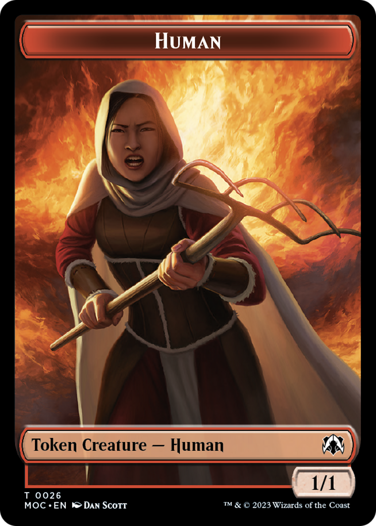 Squid // Human (26) Double-Sided Token [March of the Machine Commander Tokens] | Dumpster Cat Games