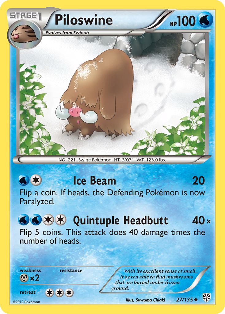 Piloswine (27/135) [Black & White: Plasma Storm] | Dumpster Cat Games