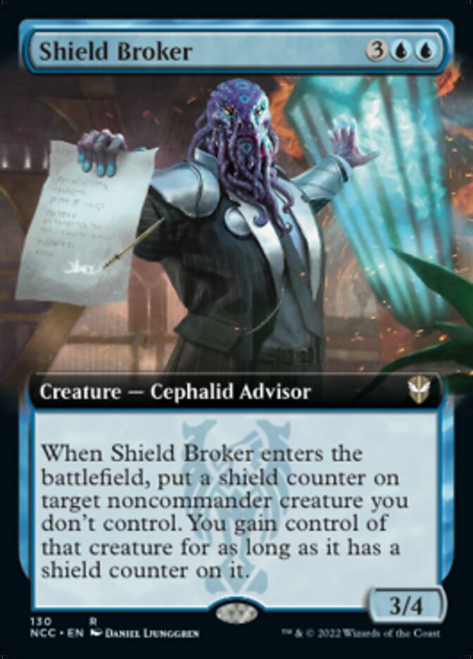 Shield Broker (Extended Art) [Streets of New Capenna Commander] | Dumpster Cat Games