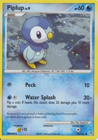 Piplup (93/130) (Cosmos Holo) [Diamond & Pearl: Base Set] | Dumpster Cat Games