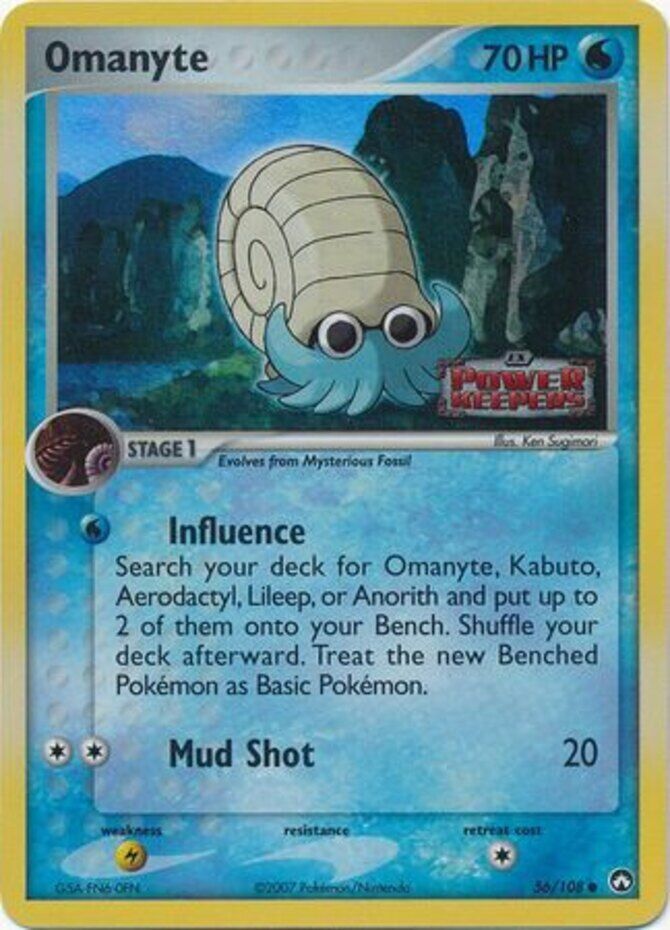 Omanyte (56/108) (Stamped) [EX: Power Keepers] | Dumpster Cat Games