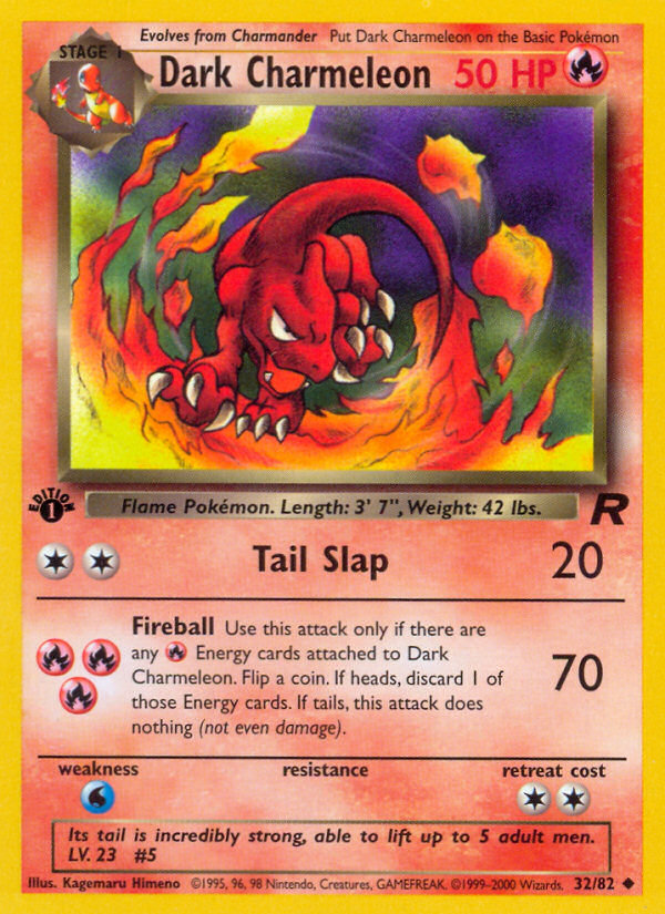 Dark Charmeleon (32/82) [Team Rocket 1st Edition] | Dumpster Cat Games