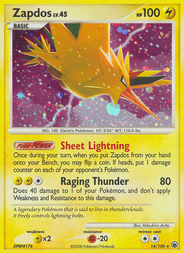 Zapdos (14/100) [Diamond & Pearl: Majestic Dawn] | Dumpster Cat Games