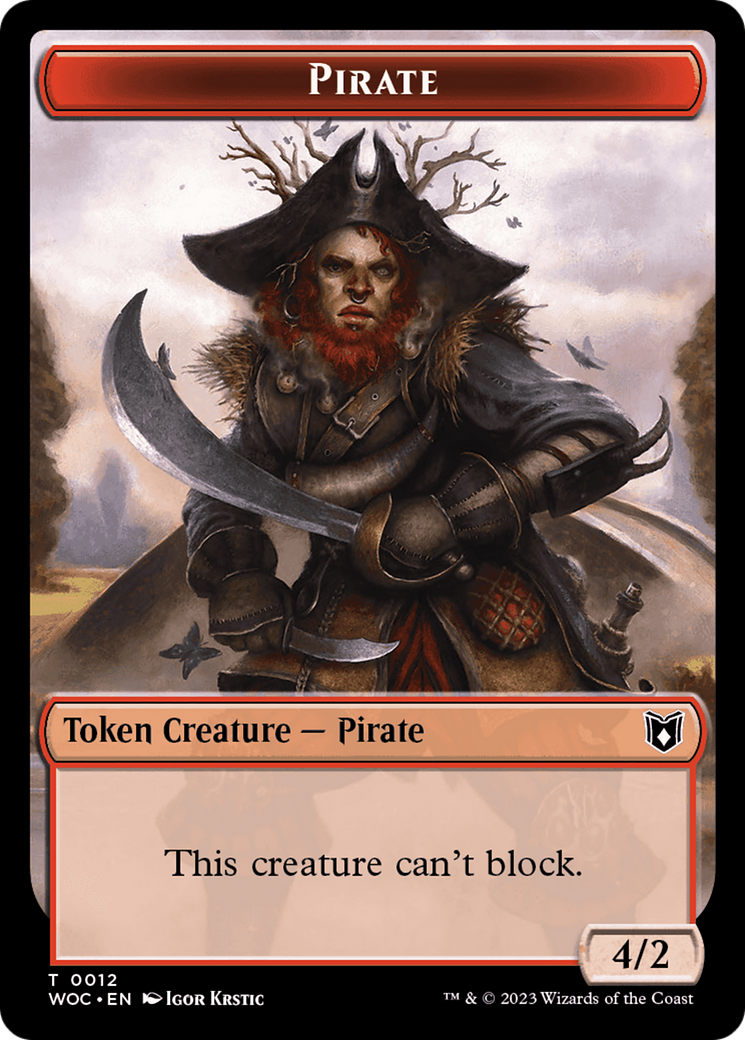 Pirate // Human Double-Sided Token [Wilds of Eldraine Commander Tokens] | Dumpster Cat Games