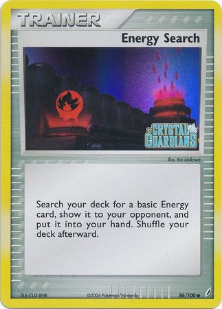 Energy Search (86/100) (Stamped) [EX: Crystal Guardians] | Dumpster Cat Games