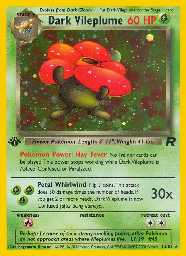 Dark Vileplume (13/82) [Team Rocket 1st Edition] | Dumpster Cat Games