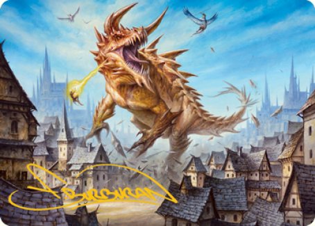 Tarrasque Art Card (Gold-Stamped Signature) [Dungeons & Dragons: Adventures in the Forgotten Realms Art Series] | Dumpster Cat Games