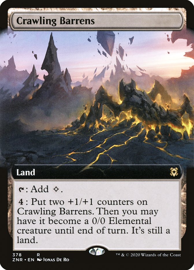 Crawling Barrens (Extended Art) [Zendikar Rising] | Dumpster Cat Games