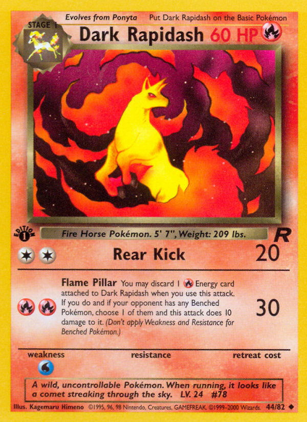 Dark Rapidash (44/82) [Team Rocket 1st Edition] | Dumpster Cat Games