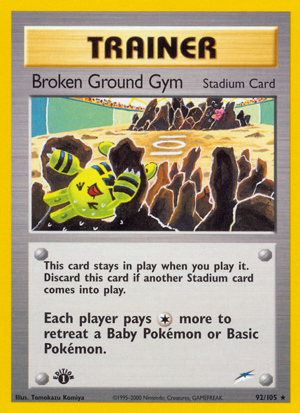 Broken Ground Gym (92/105) [Neo Destiny 1st Edition] | Dumpster Cat Games