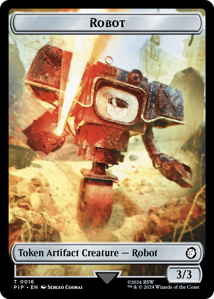 Robot // Junk Double-Sided Token [Fallout Tokens] | Dumpster Cat Games