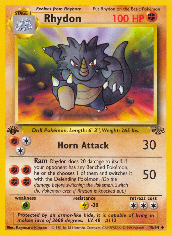 Rhydon (45/64) [Jungle 1st Edition] | Dumpster Cat Games