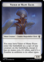 Vizier of Many Faces // Zombie Double-Sided Token [Murders at Karlov Manor Commander Tokens] | Dumpster Cat Games