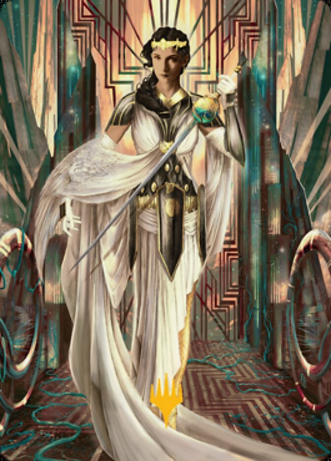 Elspeth Resplendent 2 Art Card (Gold-Stamped Signature) [Streets of New Capenna Art Series] | Dumpster Cat Games