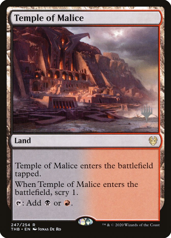 Temple of Malice (Promo Pack) [Theros Beyond Death Promos] | Dumpster Cat Games