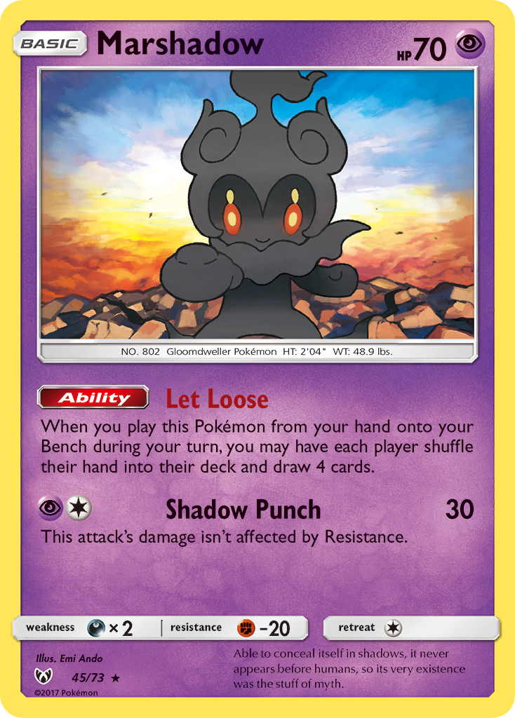 Marshadow (45/73) [Sun & Moon: Shining Legends] | Dumpster Cat Games