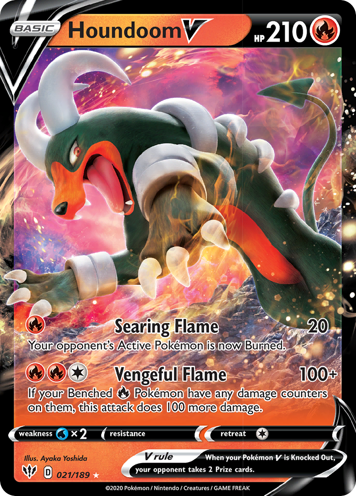 Houndoom V (021/189) [Sword & Shield: Darkness Ablaze] | Dumpster Cat Games