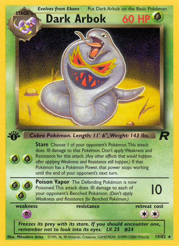 Dark Arbok (19/82) [Team Rocket 1st Edition] | Dumpster Cat Games