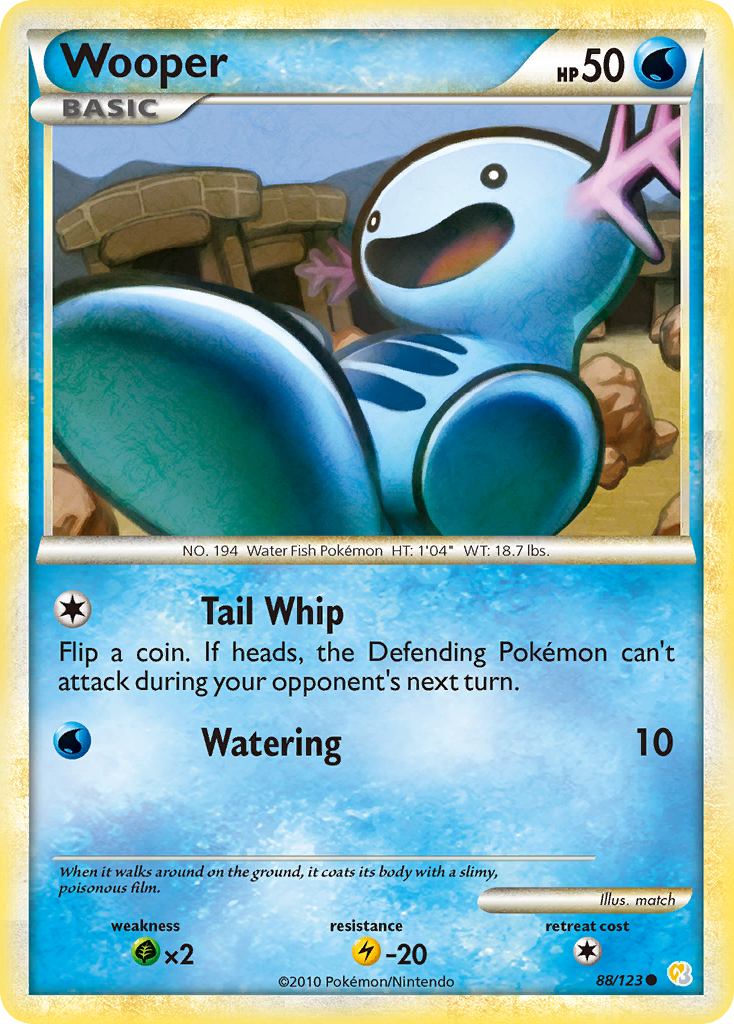 Wooper (88/123) [HeartGold & SoulSilver: Base Set] | Dumpster Cat Games