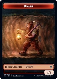 Dwarf // Food (17) Double-sided Token [Throne of Eldraine Tokens] | Dumpster Cat Games