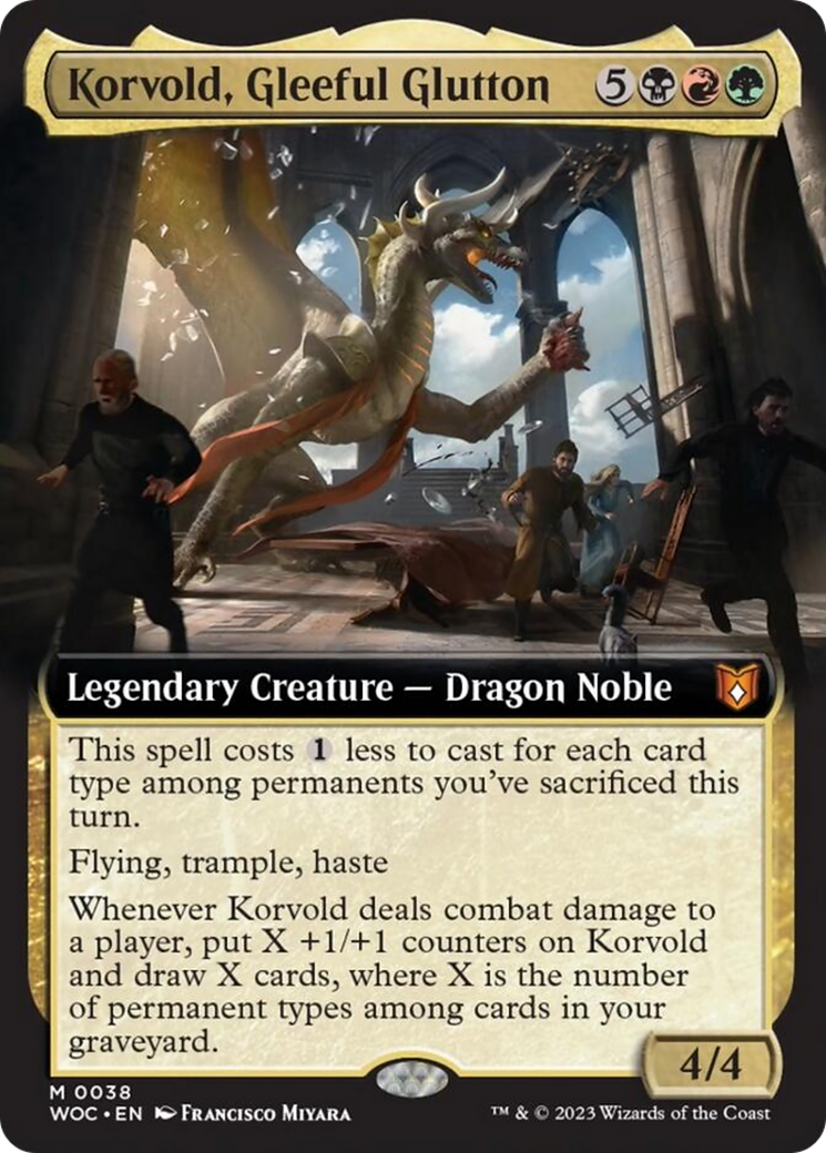 Korvold, Gleeful Glutton (Extended Art) [Wilds of Eldraine Commander] | Dumpster Cat Games