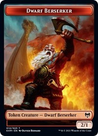 Dwarf Berserker // Emblem - Tibalt, Cosmic Impostor Double-sided Token [Kaldheim Tokens] | Dumpster Cat Games