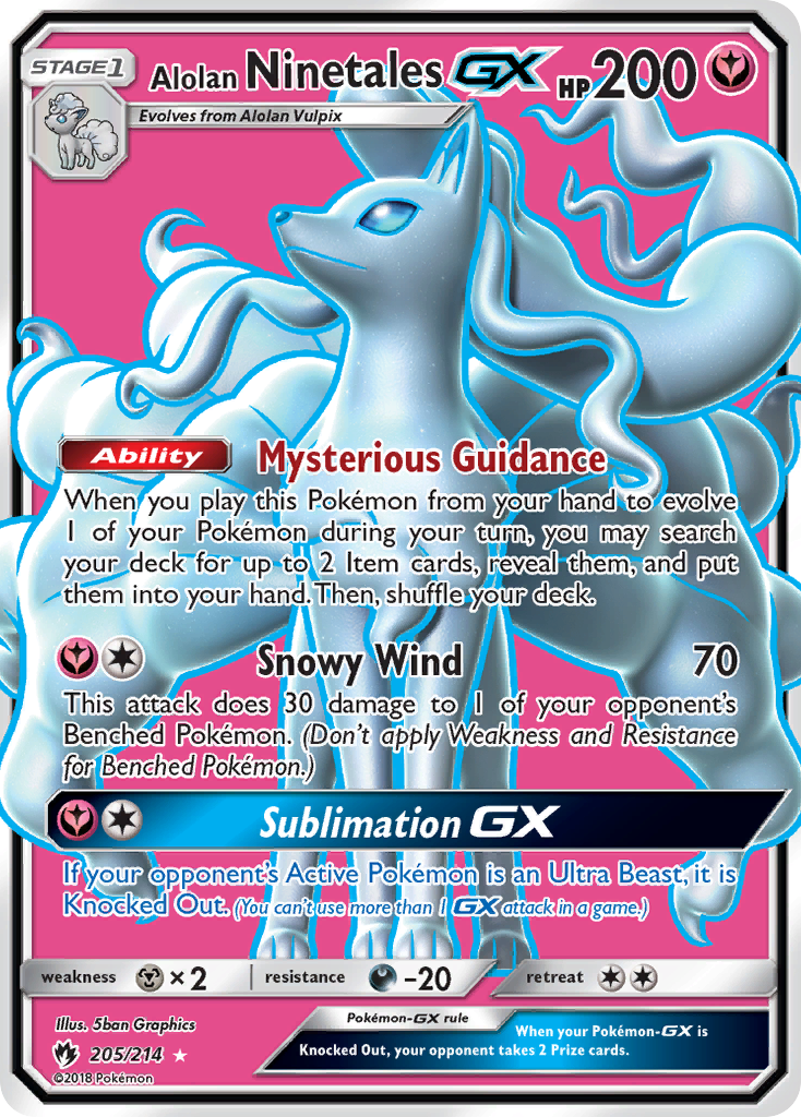 Alolan Ninetales GX (205/214) [Sun & Moon: Lost Thunder] | Dumpster Cat Games