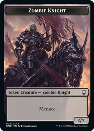 Zombie Knight // Warrior Double-sided Token [Dominaria United Commander Tokens] | Dumpster Cat Games