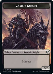 Zombie Knight // Griffin Double-sided Token [Dominaria United Commander Tokens] | Dumpster Cat Games