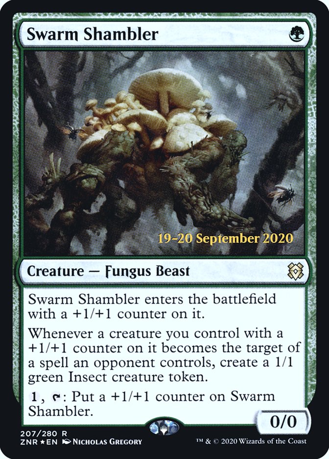 Swarm Shambler  [Zendikar Rising Prerelease Promos] | Dumpster Cat Games