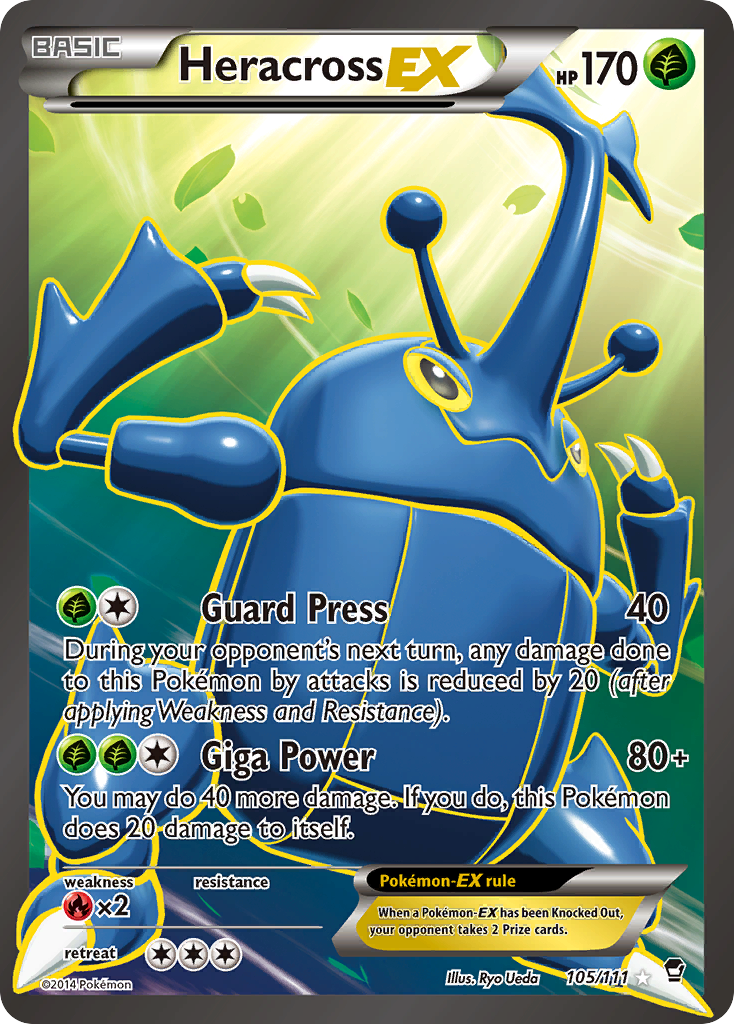 Heracross EX (105/111) [XY: Furious Fists] | Dumpster Cat Games