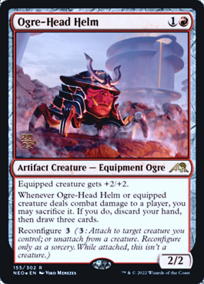 Ogre-Head Helm [Kamigawa: Neon Dynasty Prerelease Promos] | Dumpster Cat Games