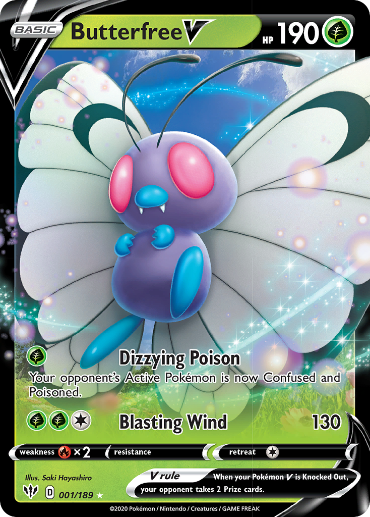 Butterfree V (001/189) [Sword & Shield: Darkness Ablaze] | Dumpster Cat Games