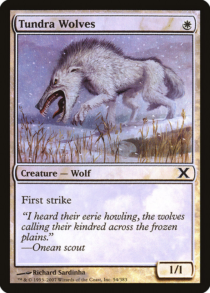 Tundra Wolves (Premium Foil) [Tenth Edition] | Dumpster Cat Games