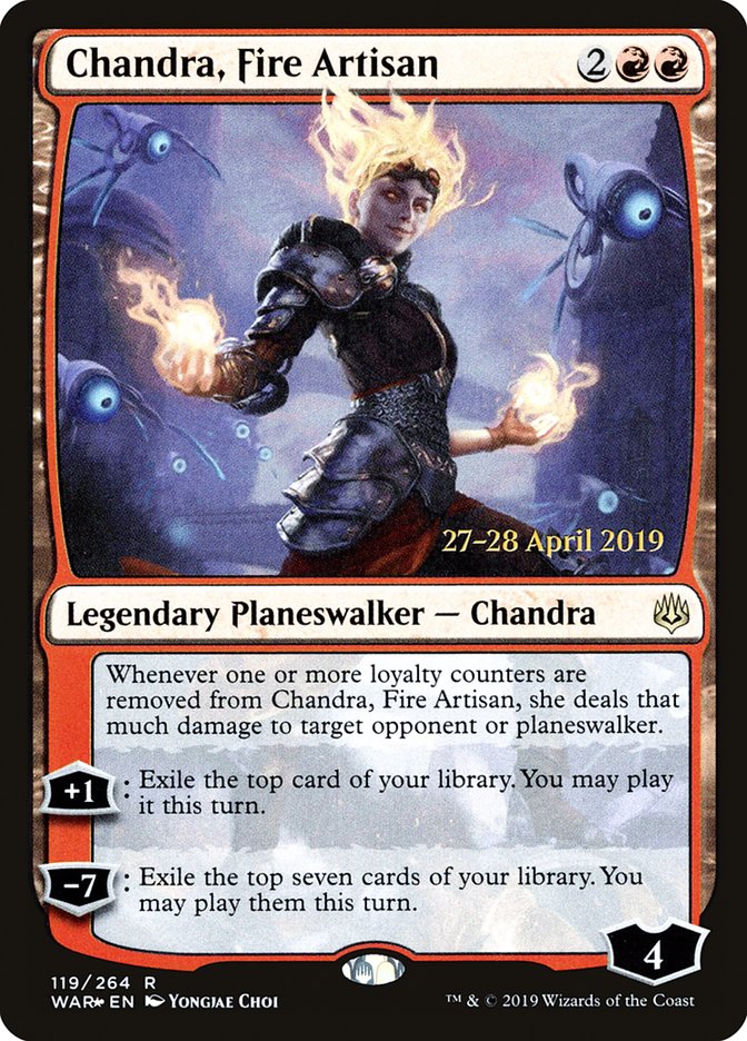 Chandra, Fire Artisan  [War of the Spark Prerelease Promos] | Dumpster Cat Games