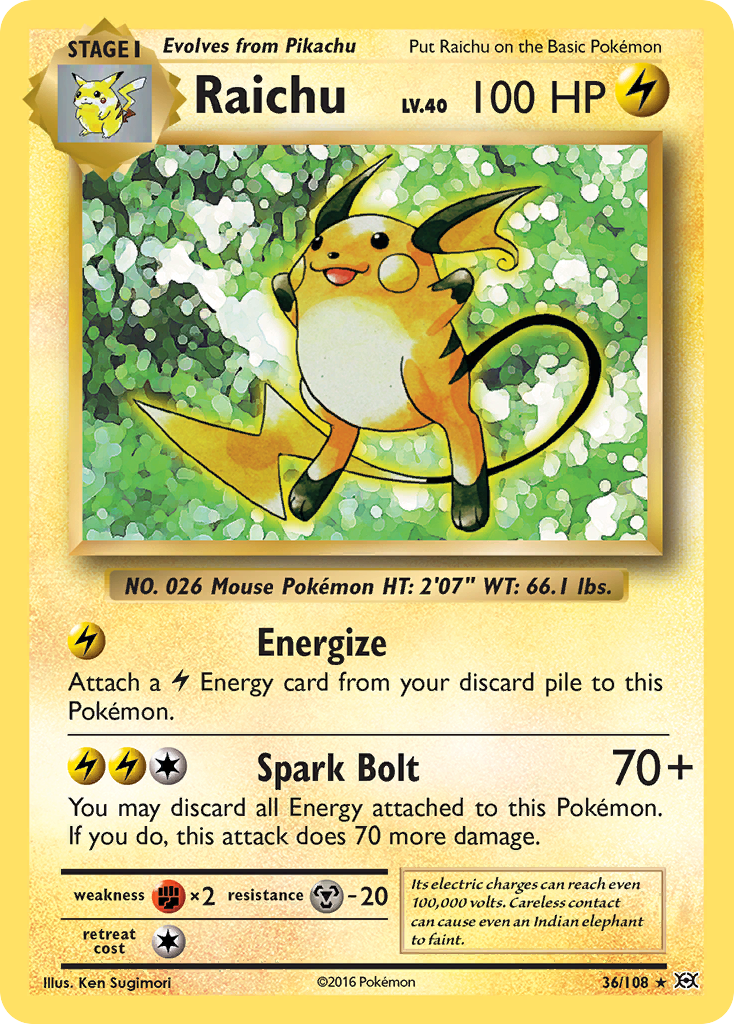 Raichu (36/108) [XY: Evolutions] | Dumpster Cat Games