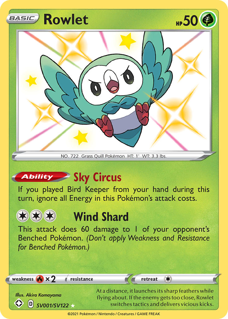 Rowlet (SV001/SV122) [Sword & Shield: Shining Fates] | Dumpster Cat Games