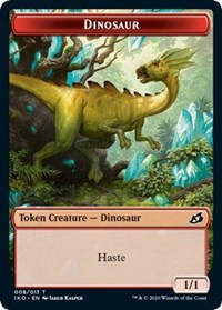 Dinosaur // Human Soldier (003) Double-sided Token [Ikoria: Lair of Behemoths Tokens] | Dumpster Cat Games