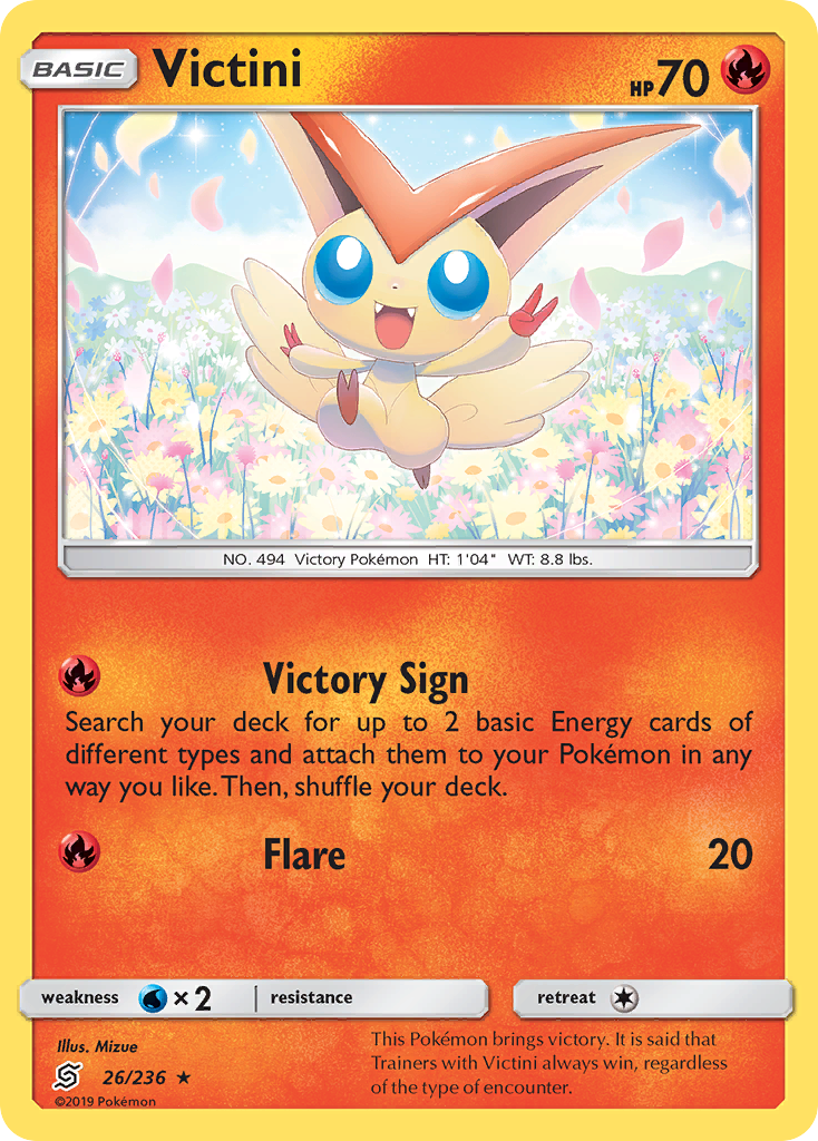 Victini (26/236) [Sun & Moon: Unified Minds] | Dumpster Cat Games