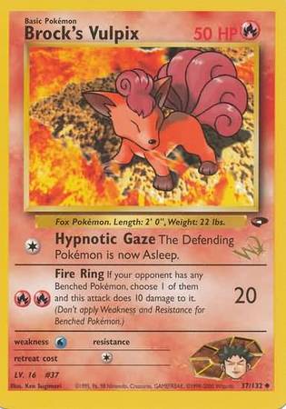 Brock's Vulpix (37/132) (W Stamped Promo) [Gym Challenge Unlimited] | Dumpster Cat Games